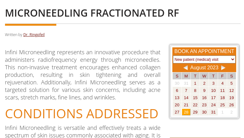 Microneedling Fractionated RF