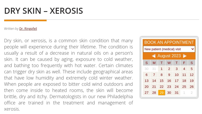 Dry Skin - Xerosis